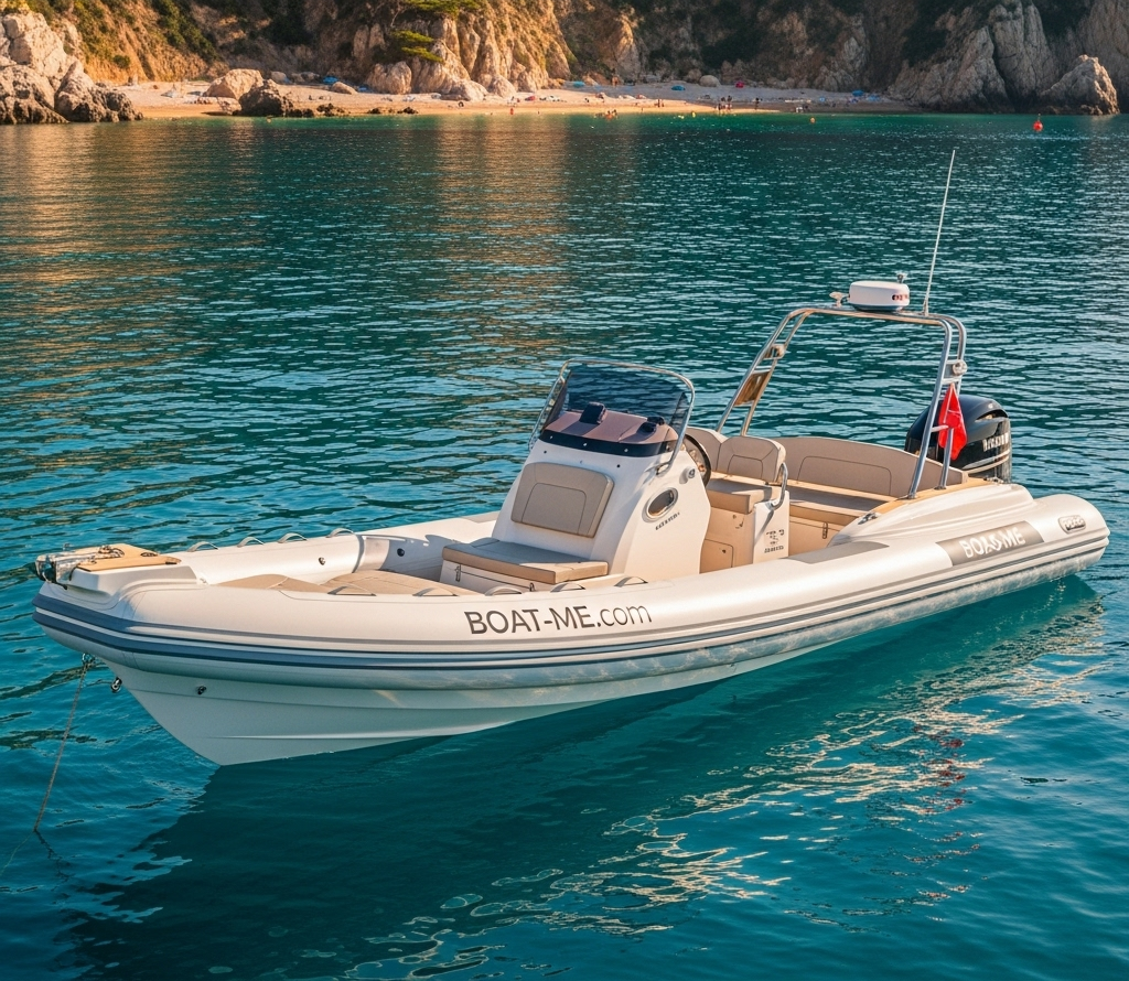 Sportboot fährt schnell auf dem Wasser
